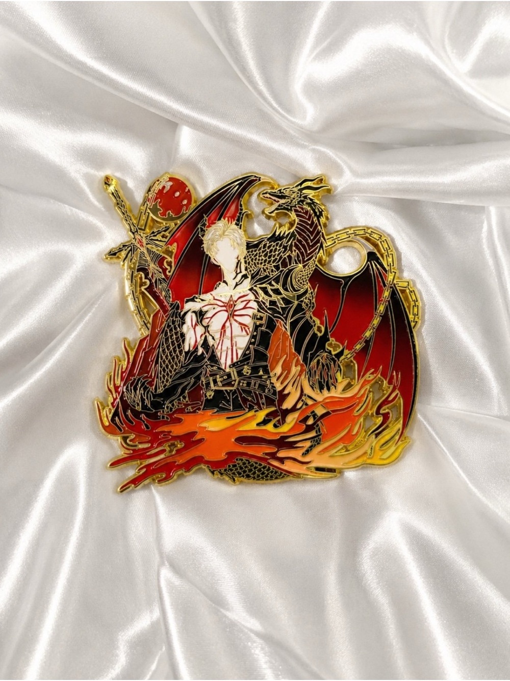 Love and Deepspace Sylus Abysm Sovereign Hard Enamel Pin Fan Made 10cm/ 3.94 in